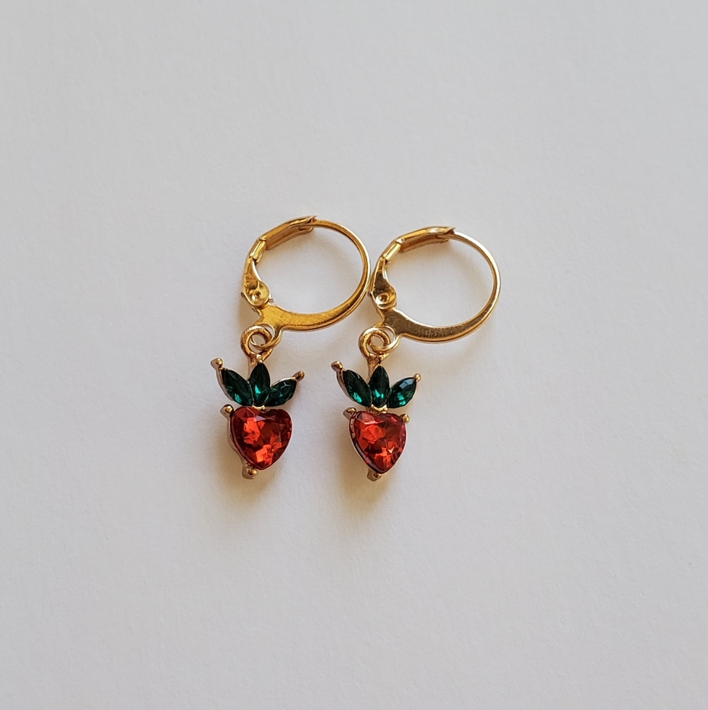 4 new pair cute fruit jewel gold charm earrings - Picture 4 of 5